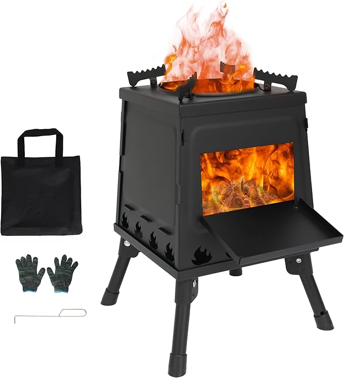Portable Wood Burning Camp Stove Folding Mini Outdoor