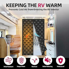 RV Thermal Insulated Door Curtain 33"x80"