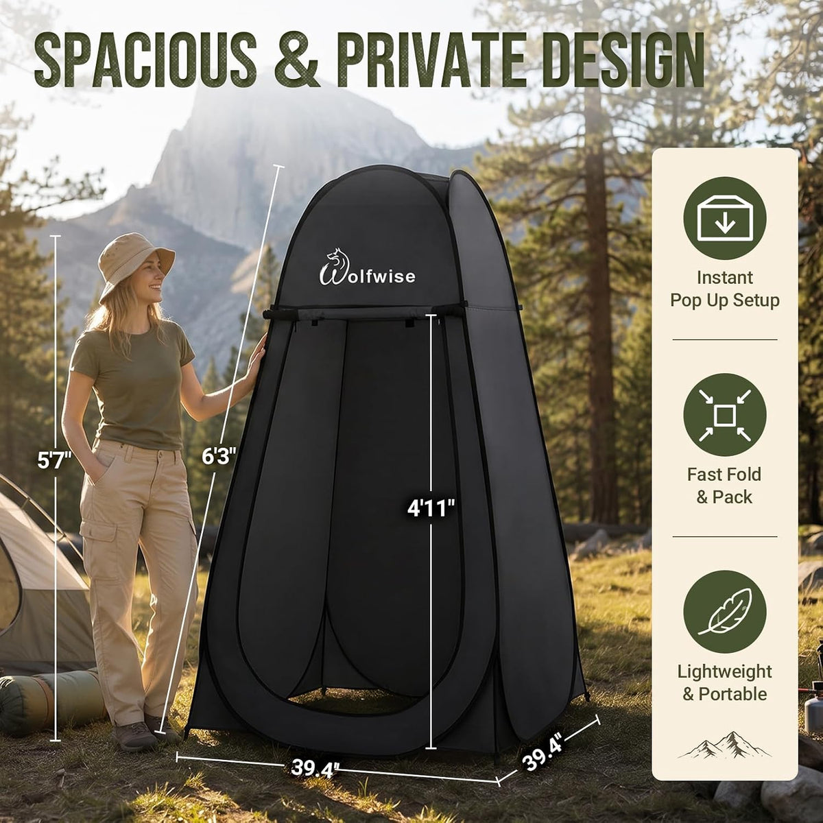 Pop-up privacy shower tent