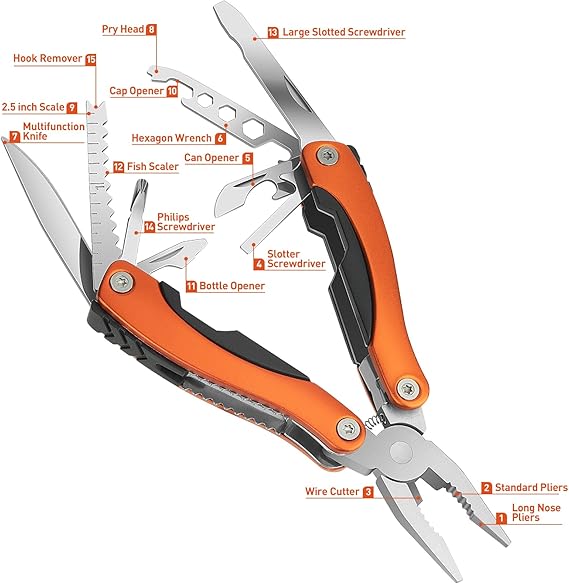 Needle Nose Pliers Multitool with Pocket Knife