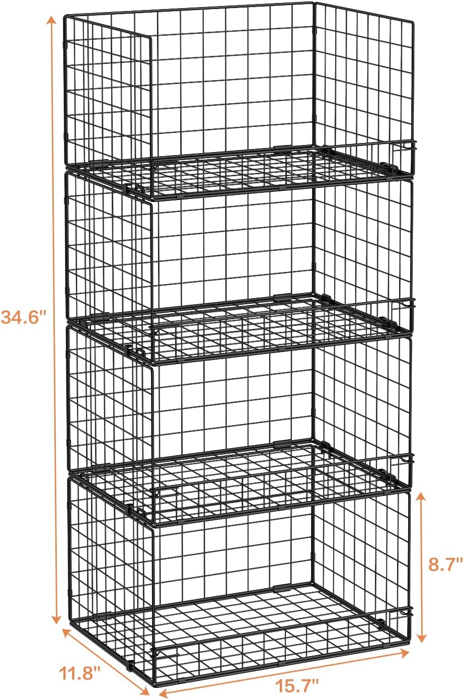 4-Tier Stackable Closet Organizer Storage Shelves – product photo