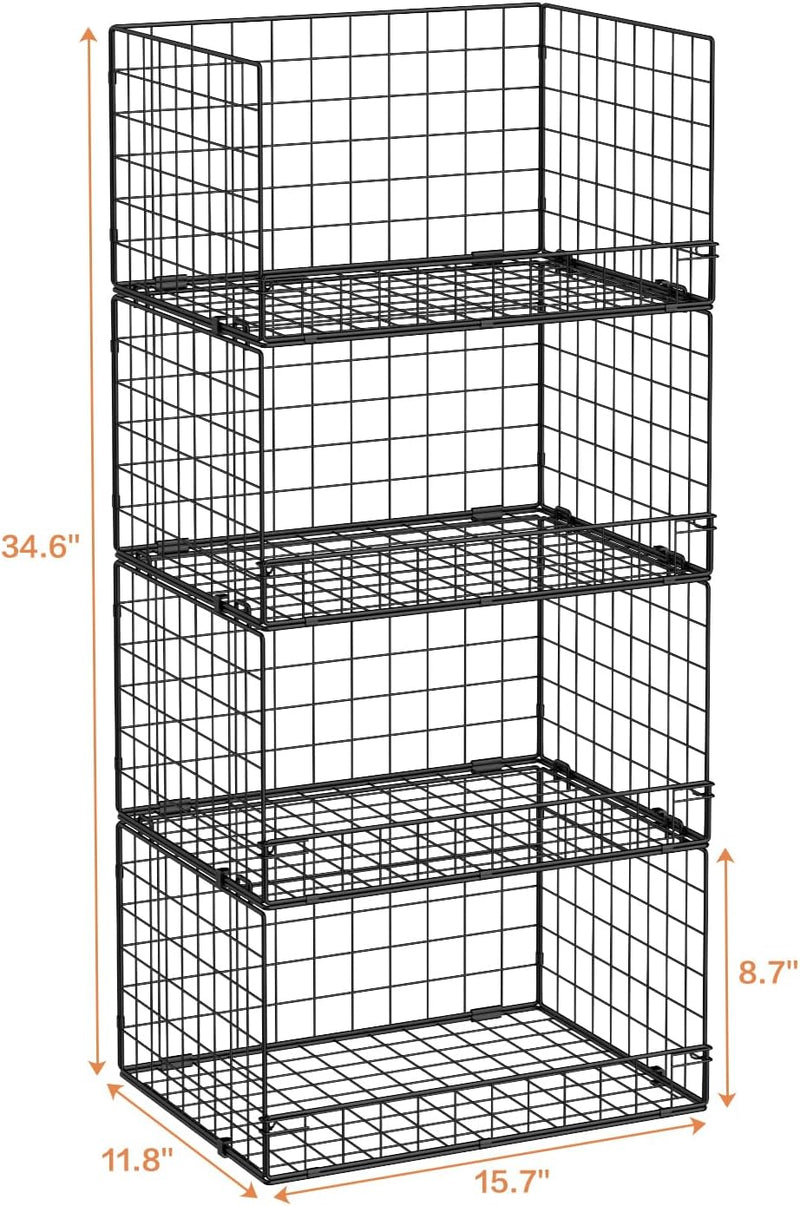 4-Tier Stackable Closet Organizer Storage Shelves – product photo