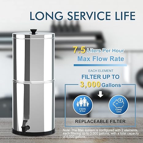 Gravity Water Filter System Water Filtration Bucket for Home Outdoor Camping Hiking Emergency Preparedness