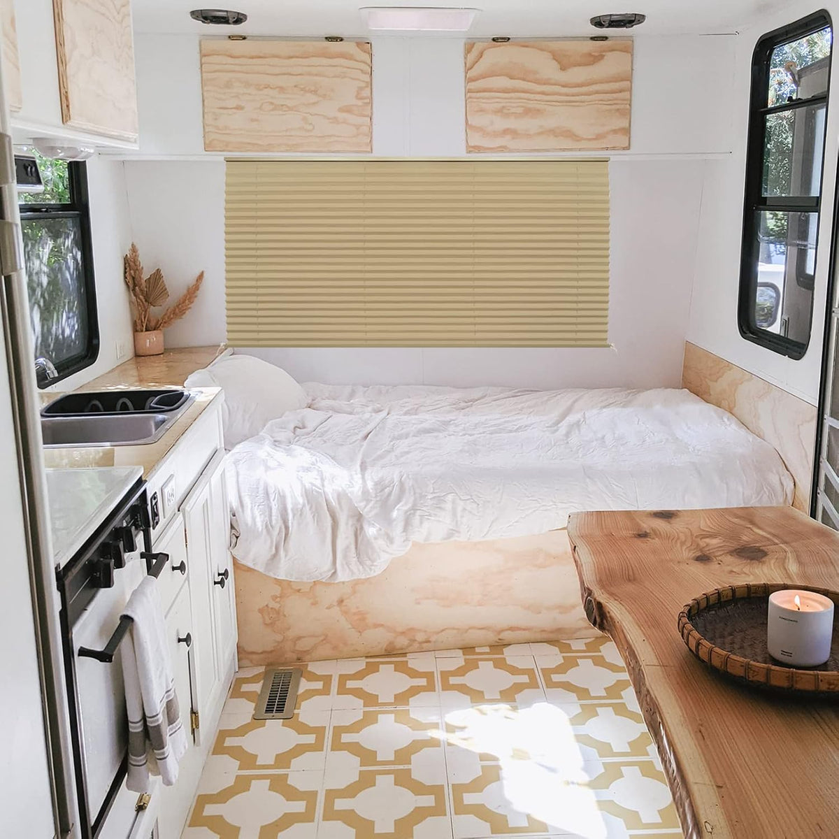 RV pleated blackout window blind