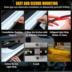 RV Running Board Lights 8ft Amber/White 2pc