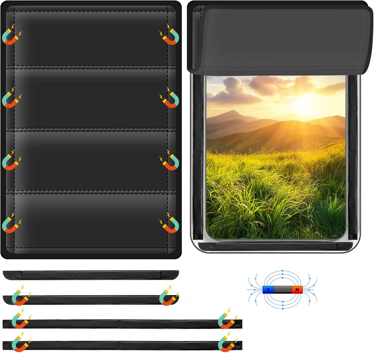 Magnetic RV door window shade