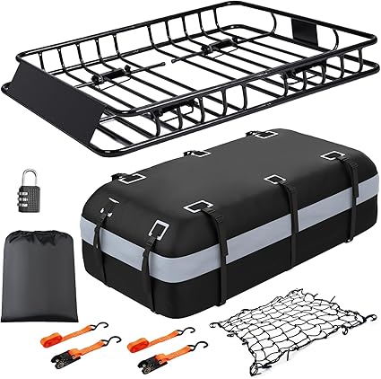 Rooftop cargo carrier rack 64x36 with waterproof bag - view 2