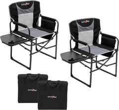 Oversized director's camp chair with side table