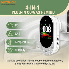 4-in-1 Plug-In CO & Natural Gas Air Detector