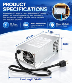 55 amp deck-mount RV converter charger
