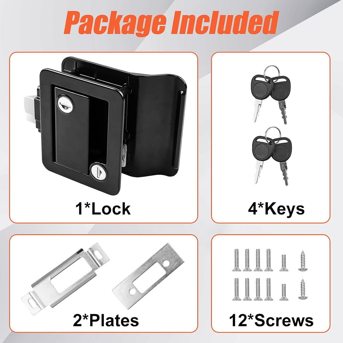 RV entry door latch with paddle deadbolt