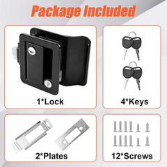 RV entry door latch with paddle deadbolt
