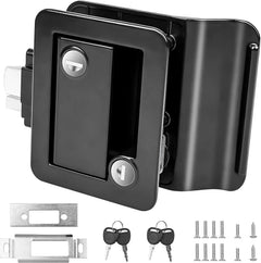 RV entry door latch with paddle deadbolt