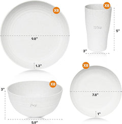 Wheat Straw Dinnerware Set (Service for 4)