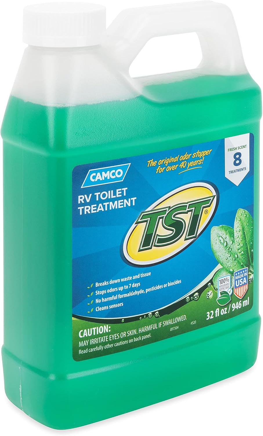 Camco TST Fresh Scent RV Toilet Treatment Liquid, 32 oz