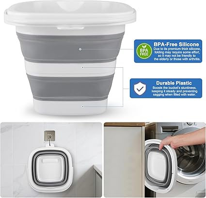 Collapsible 5L Wash Bucket Multi-Use