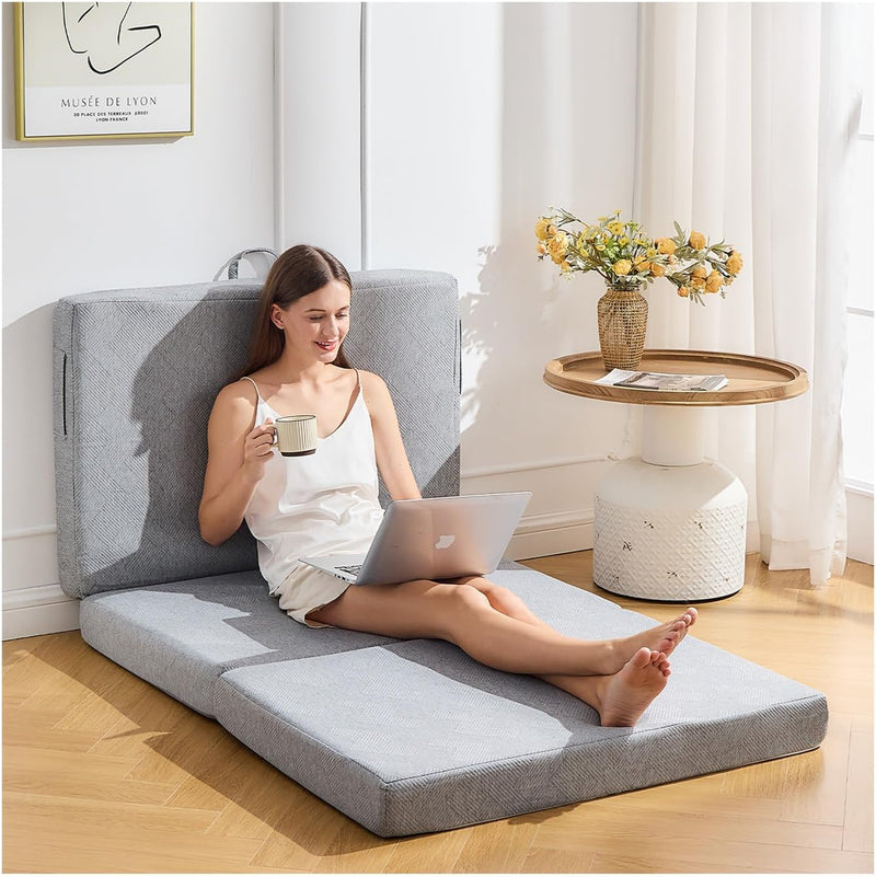 Tri-Fold Memory Foam Mattress Twin 4" Portable – product photo