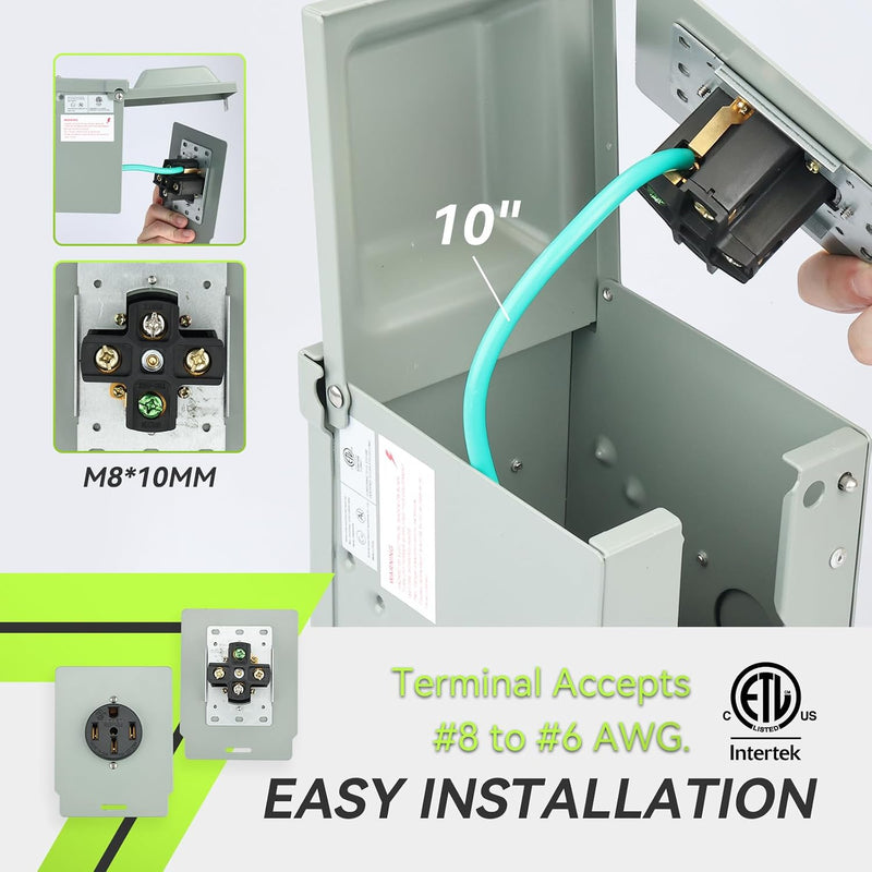 50 amp RV power outlet box