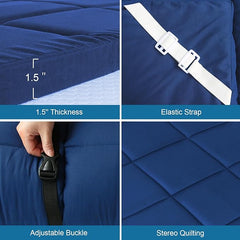 Foam Quilted Cot Mattress Pad 75"x30" for RV Bunk