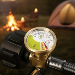 RV propane pigtail hoses with gauge 2-pack