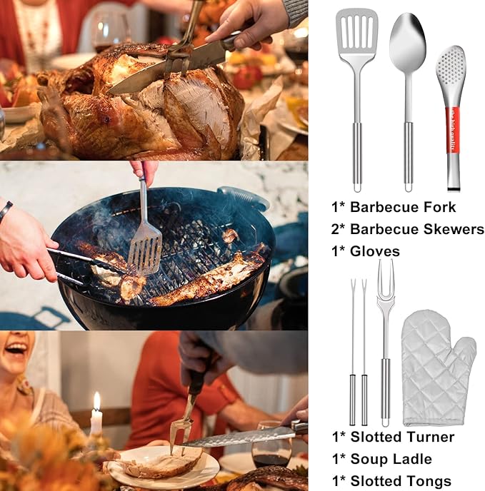 Camping Kitchen Utensil Set 35-Piece Stainless Steel