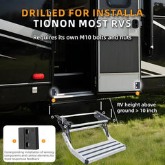 Electric single RV step LED lighting at night