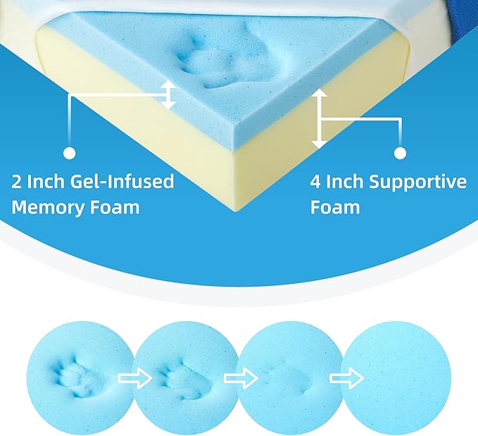 Tri-Fold Memory Foam Mattress Queen 6" with Bag