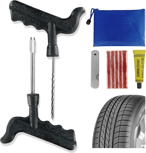 Emergency Tire Patch Kit 10pc Motorcycle & Car
