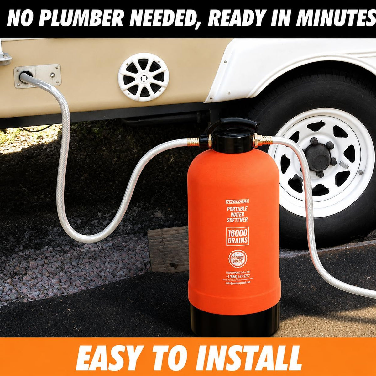 Portable RV water softener 16000 grain