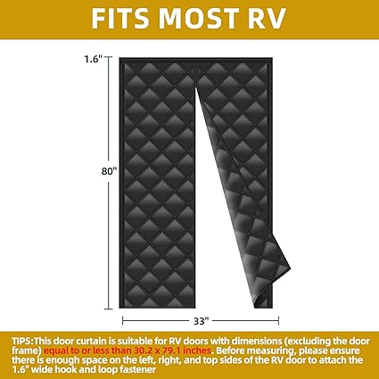 RV Insulated Door Cover 33"x80"