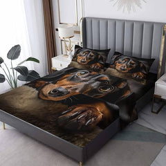 Dachshund Cal King Sheet Set 4-Piece Microfiber