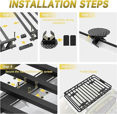 Roof Rack Cargo Basket 60"x36" 250lb Carbon Steel