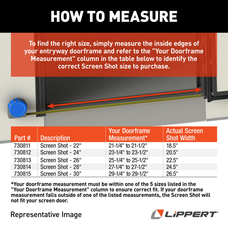 Lippert Screen Shot Automatic RV Screen Door Closer, 28" - view 3