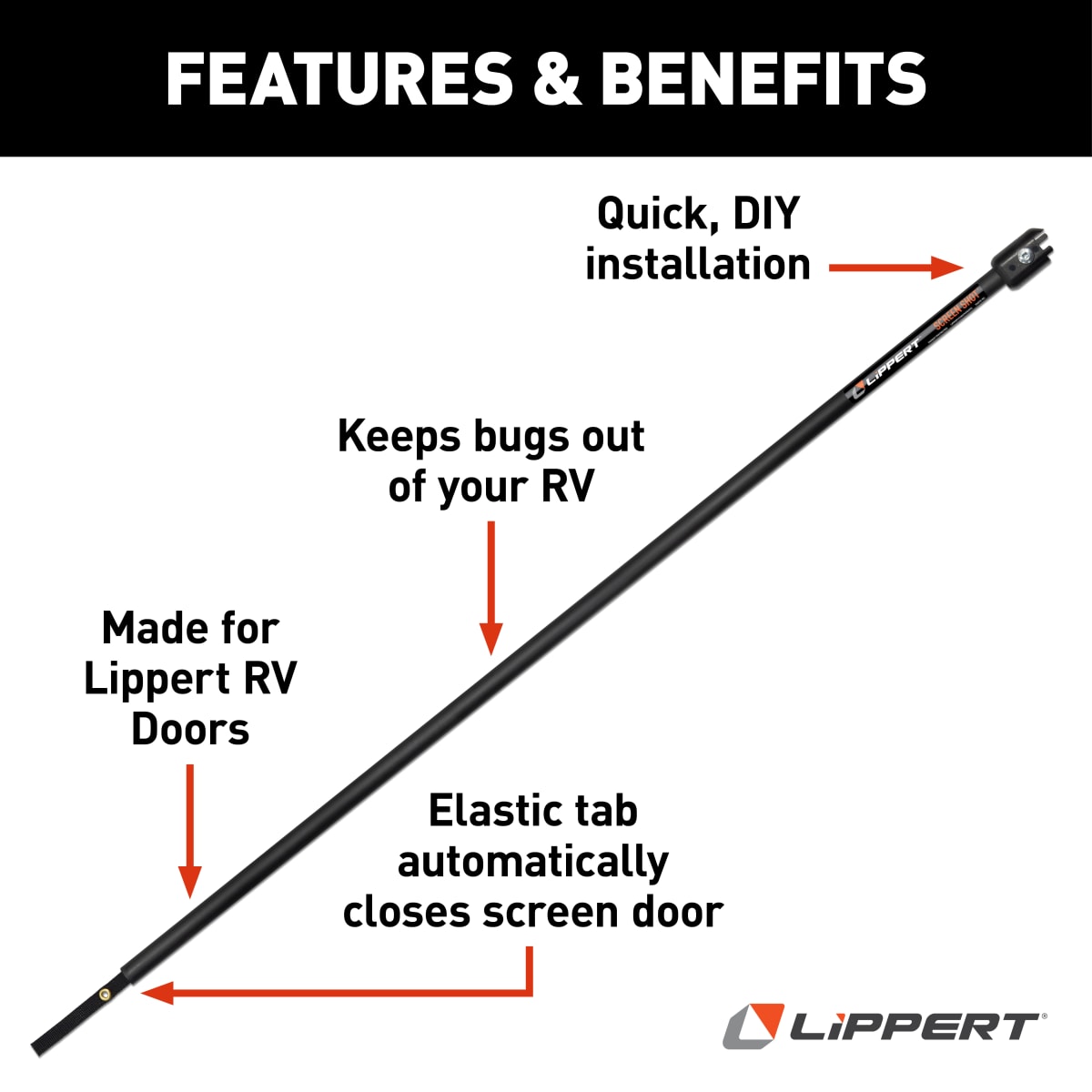 Lippert Screen Shot Automatic RV Screen Door Closer, 28" - view 5