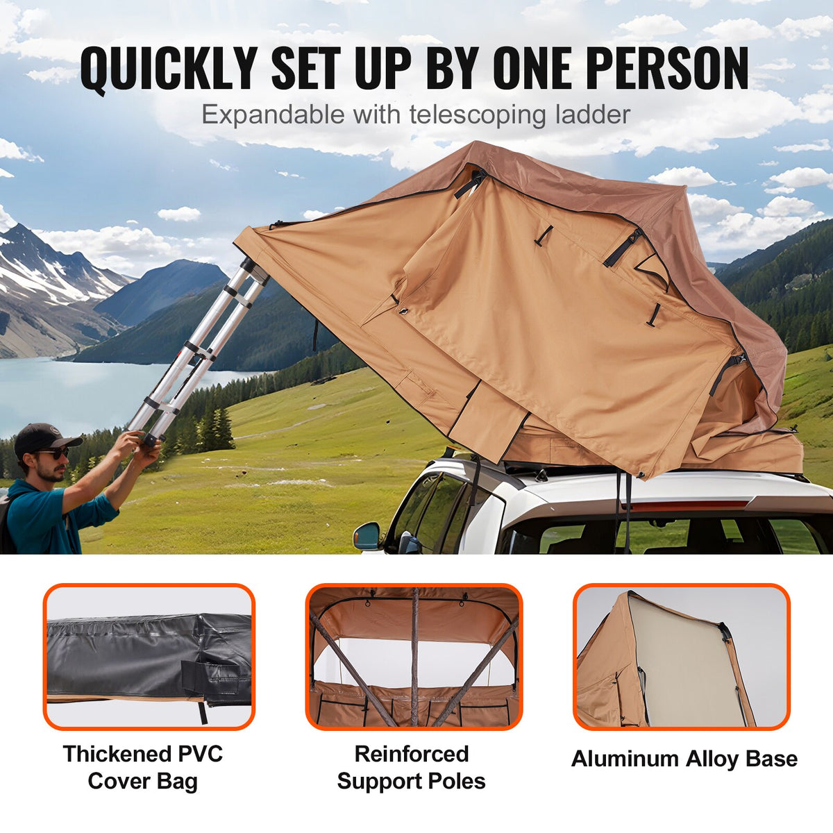 Hard shell rooftop tent