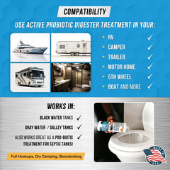 Active RV toilet treatment bottle, view 2