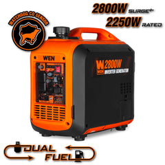 2800W dual fuel inverter generator