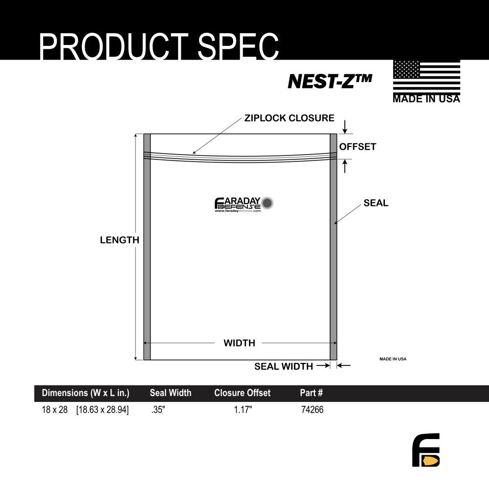 Faraday Defense NEST-Z Kit, 3 EMP Bags 18" x 28" (XXL) - photo 4