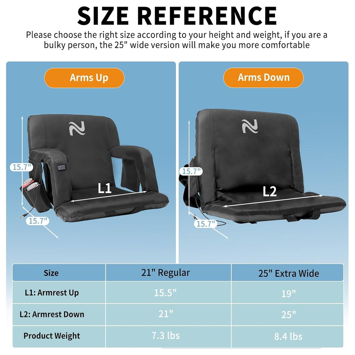 Heated stadium seat