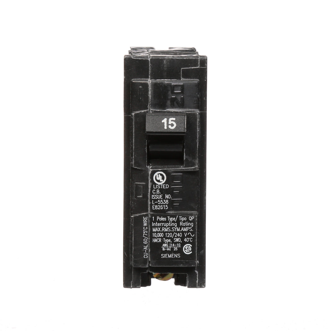 Siemens Q115 15 amp single pole Type QP circuit breaker