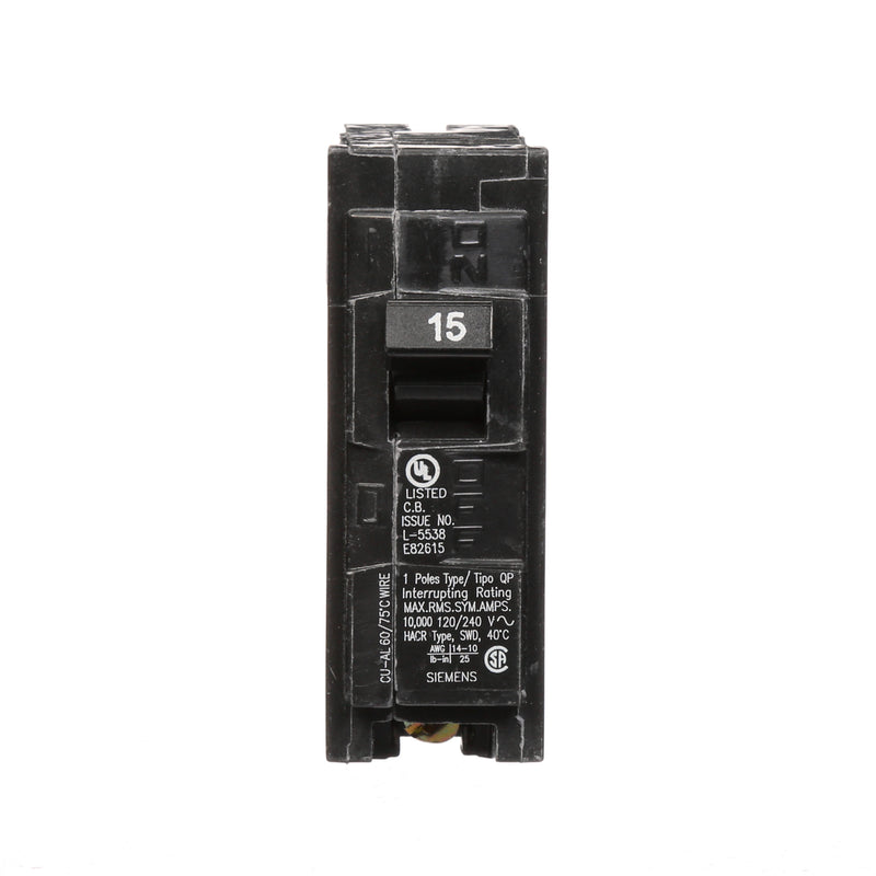 Siemens Q115 15 amp single pole Type QP circuit breaker