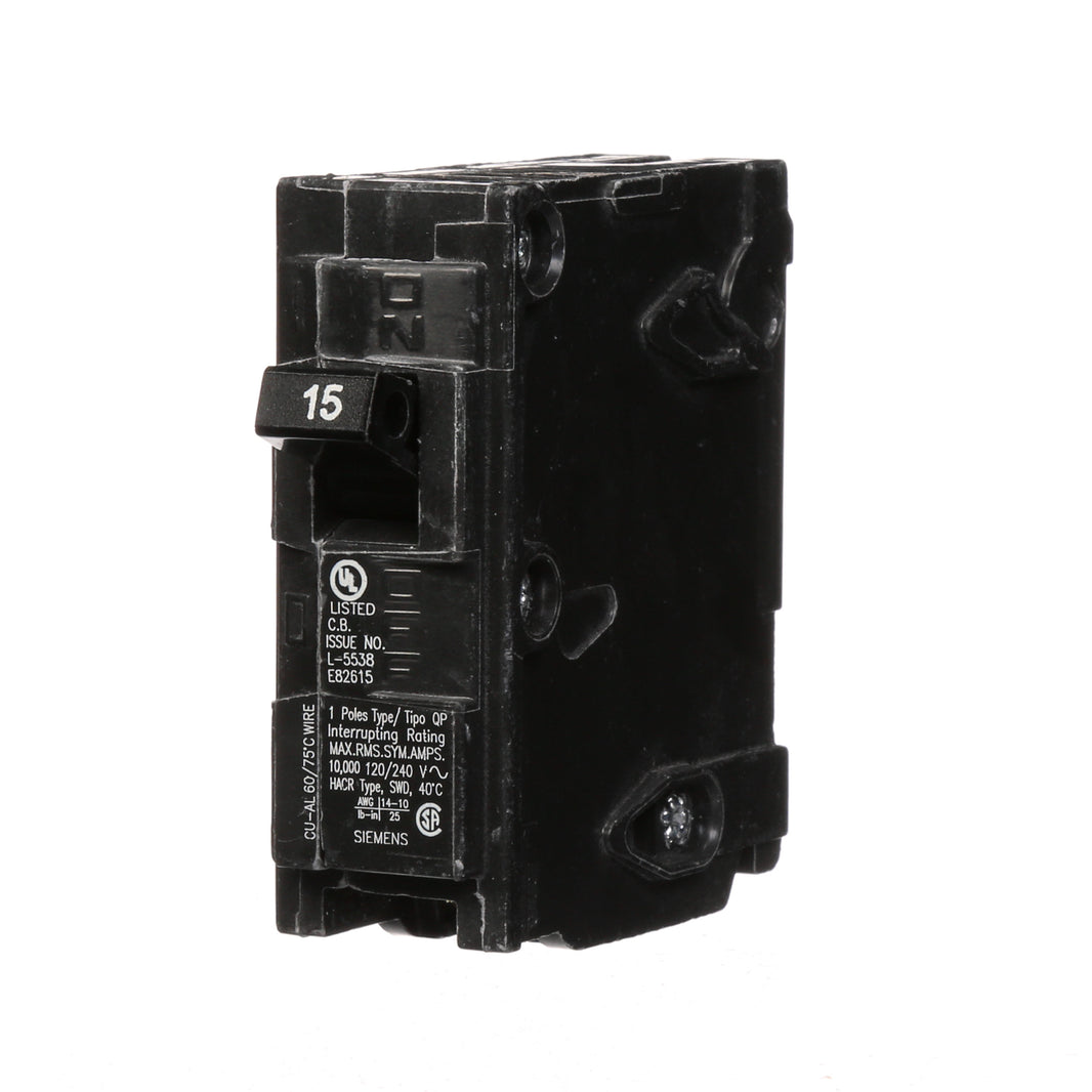 Siemens Q115 15 amp single pole Type QP circuit breaker