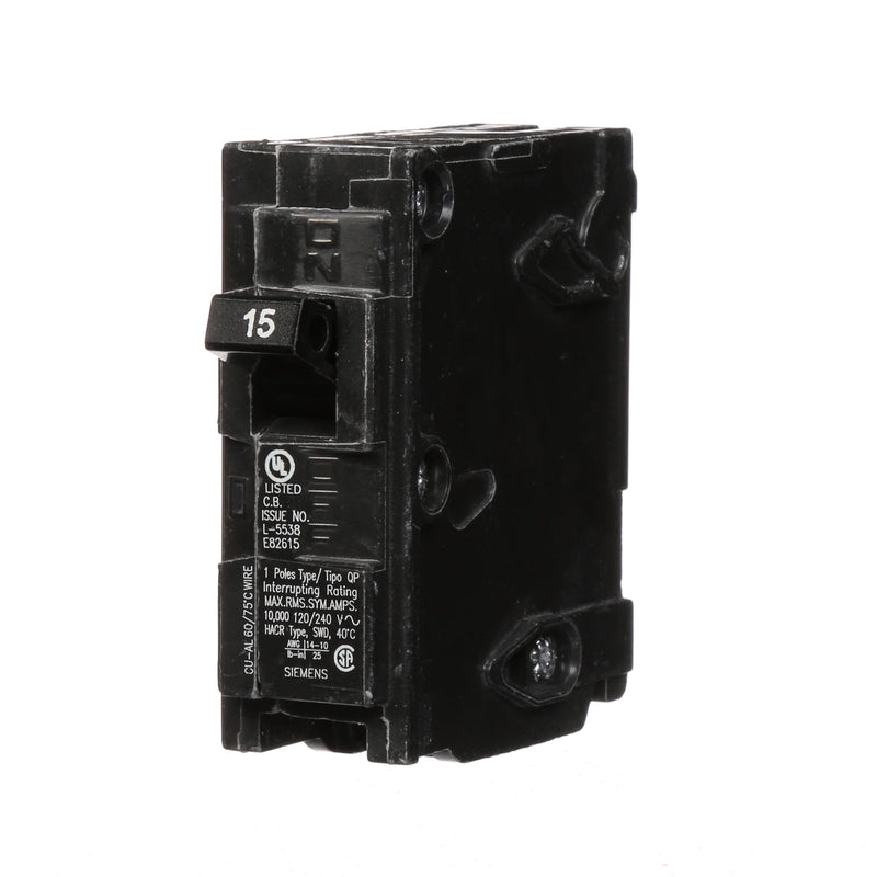 Siemens Q115 15 amp single pole Type QP circuit breaker