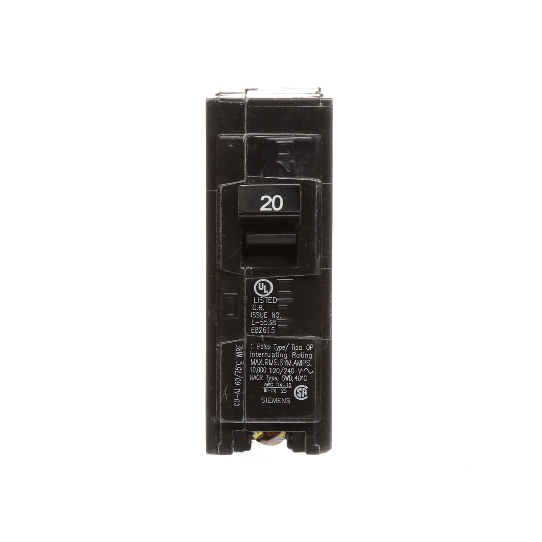 Siemens Q120 20 amp single pole Type QP circuit breaker