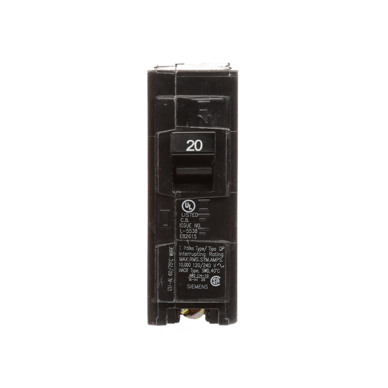 Siemens Q120 20 amp single pole Type QP circuit breaker