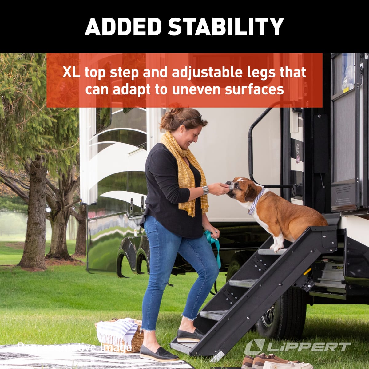 Lippert Solid Step 3.0 Premium Folding RV Entry Steps, 26" Triple - view 4