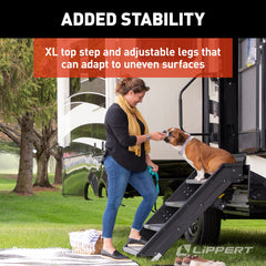 Lippert Solid Step 3.0 Premium Folding RV Entry Steps, 26" Triple - view 4