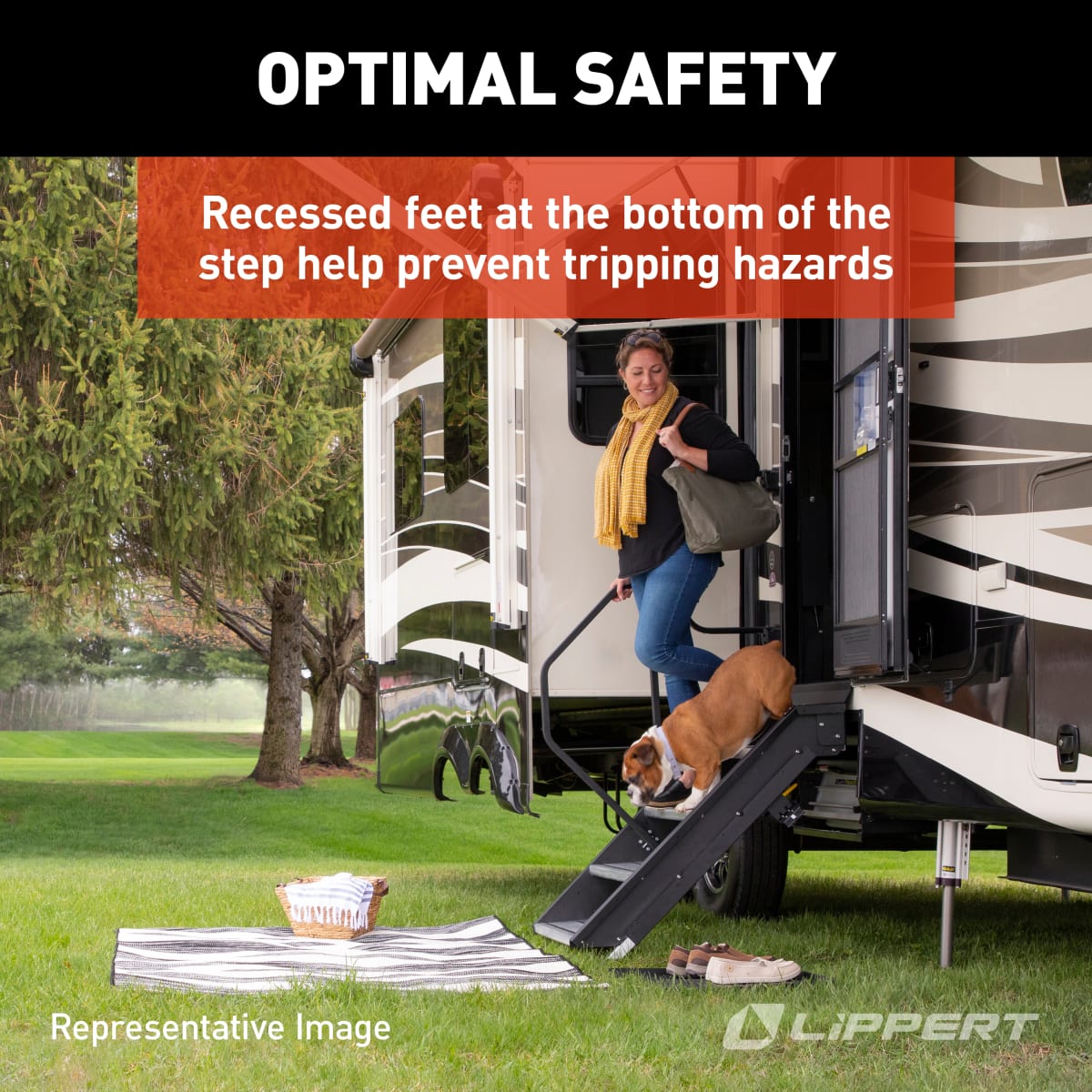 Lippert Solid Step 3.0 Premium Folding RV Entry Steps, 26" Triple - view 6