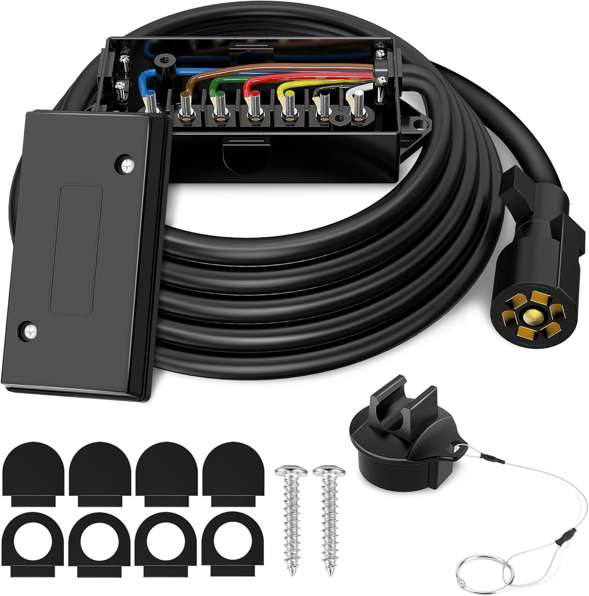 7 way trailer plug cord with junction box - view 2