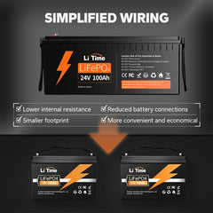 LiTime 24V 100Ah LiFePO4 Lithium Battery for RV & Truck